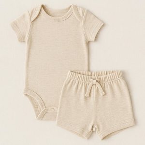 Unisex Baby Bodysuit & Short Set - Breathable Cotton Outfit, Infant Toddler Wear