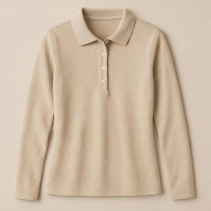Women’s Long Sleeve Polo Shirt - Classic Collar Top, Breathable Casual Wear
